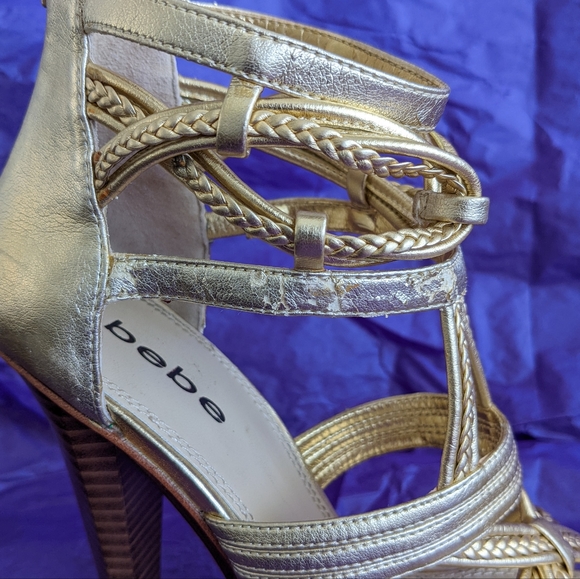 bebe Rosario Platform Heels- Gold - Picture 9 of 13